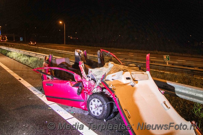 Mediaterplaatse ongeval auto klapt op pijlwagen leimuiden 17052021 Image00005